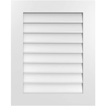 Ekena Millwork Vertical Surface Mount PVC Gable Vent: Non-Functional, w/ 3-1/2"W x 1"P Standard Frame, 24"W x 30"H GVPVE24X3001SN